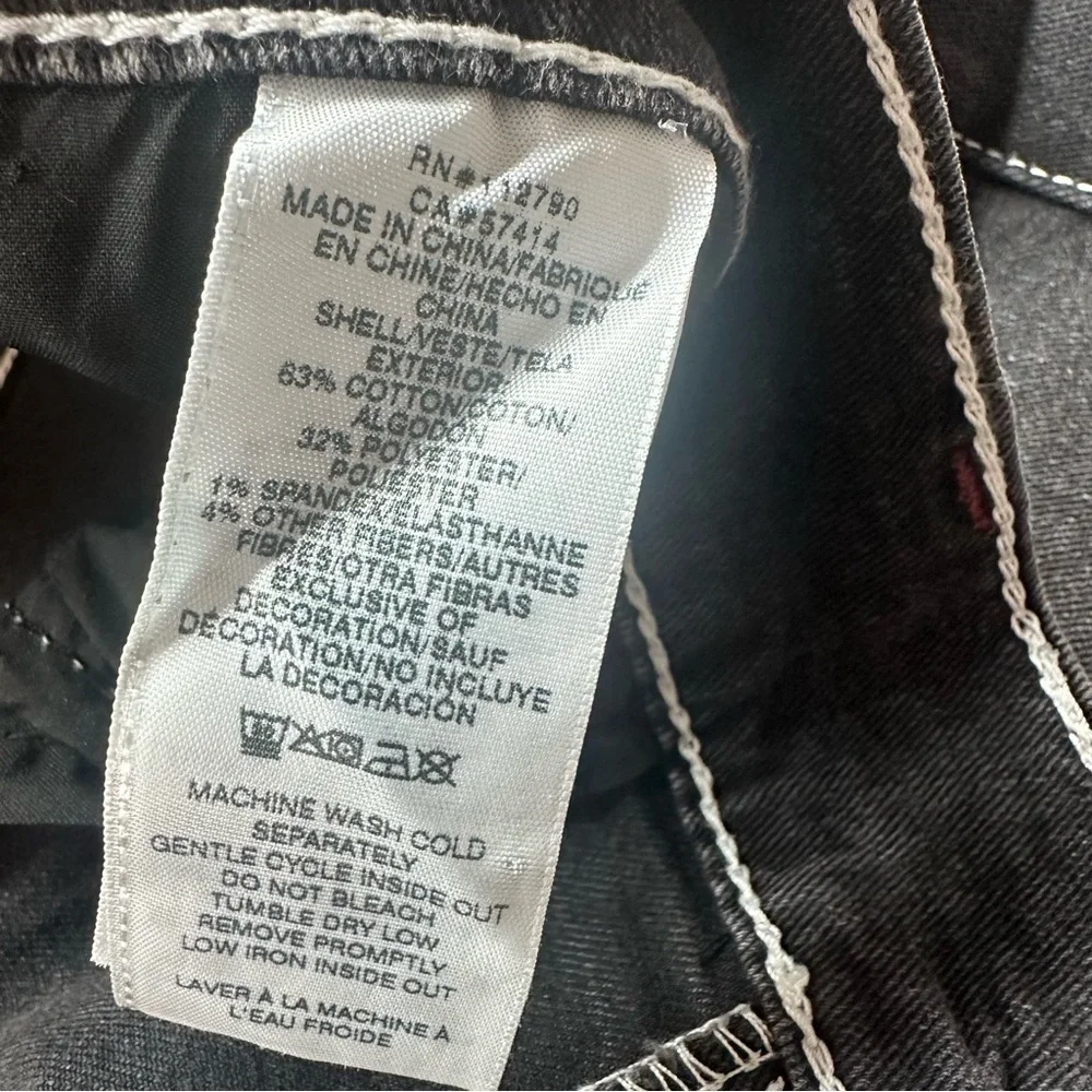 True Religion Mens Geno Relaxed Slim Jeans 36x30 Gray Black Wash Cotton Blend